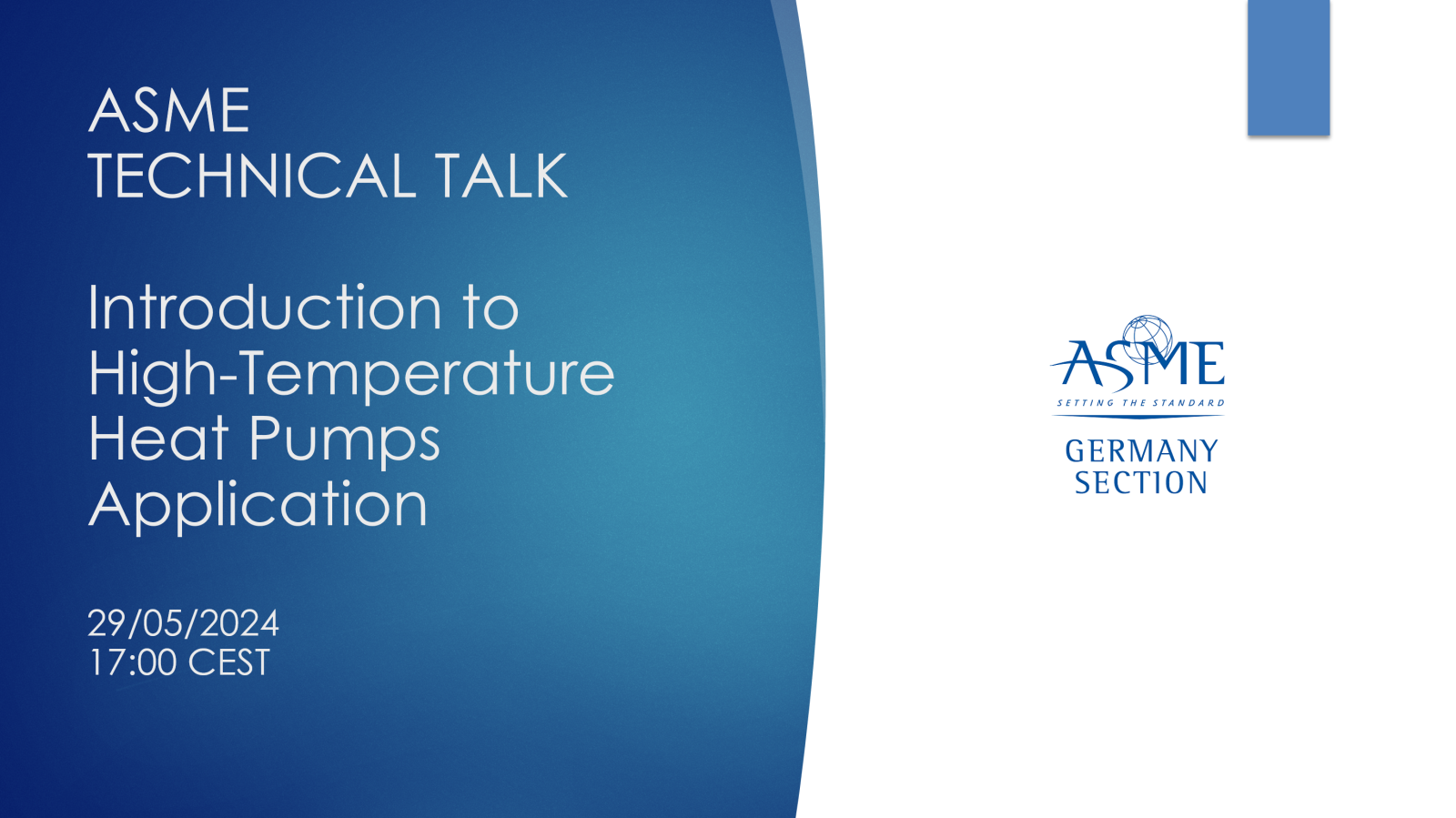 ASME Technical Talk: Introduction to High-Temperature Heat Pumps Application